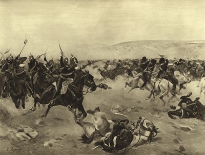 द चार्ज ऑफ़ हेवी ब्रिगेड, बैलाक्लाव की लड़ाई, 1854 (गुरुत्वाकर्षण) द्वारा हेनरी लुई ड्यूप्रे