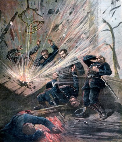रूसे डेस बोंस-एनफैंट्स, पेरिस, 1892 पर पुलिस स्टेशन में विस्फोट द्वारा हेनरी मेयर