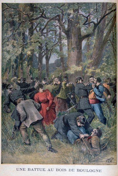 Bois de Boulogne, पेरिस, 1895 में gendarmes और नागरिकों के बीच लड़ाई द्वारा हेनरी मेयर