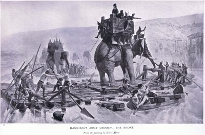 हेनिबल्स सेना ने द ग्रेशम पब्लिशिंग कंपनी लिमिटेड, 1920 से रोन को पार किया द्वारा हेनरी पॉल मोट्टे