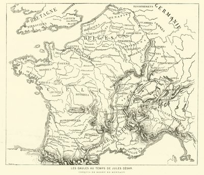 जूलियस सीज़र (उत्कीर्णन) के समय गल्स की भूमि द्वारा हेनरी डे (बाद) मोंटोट