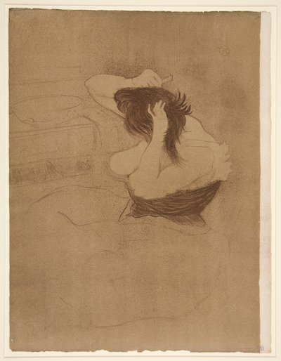 अपने बालों में कंघी करती महिला, एलीज़ श्रृंखला से द्वारा Henri de Toulouse-Lautrec