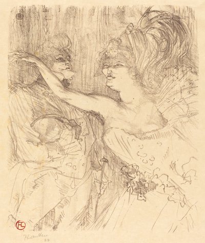 quot;पेरिस क्वि मार्चेquot; में गाइ और मीली द्वारा Henri de Toulouse Lautrec