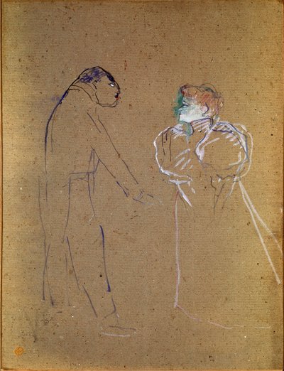 लुसिएन जर्मेन गुइट्री (1860-1925) और जीन ग्रैनियर। हेनरी डी टूलूज़-लॉट्रेक (टूलूज़ लॉट्रेक) द्वारा ड्राइंग द्वारा हेनरी डे टूलूस लॉटरेक