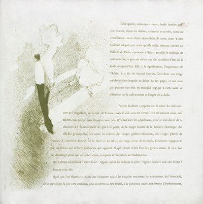 यवेटे गुइलबर्ट-फ्रेंच सीरीज: नंबर 2, 1894। द्वारा हेनरी डे टूलूस लॉटरेक