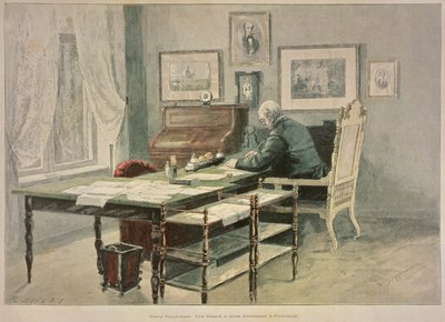 फ्रेडरिकश्रु में अपने अध्ययन में प्रिंस बिस्मार्क, c.1890 द्वारा हेनरिक डेपर्मन