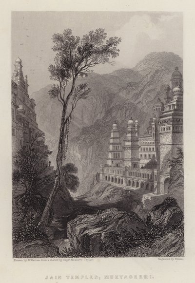 जैन मंदिर, मुक्तागेरी (रंग लिथो) द्वारा हेनरी (बाद में) वॉरेन