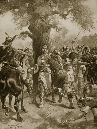 द एडस द्वारा सेंट एडमंड स्लाइन, 870 ई।, &39;हचिंसन की कहानी ब्रिटिश नेशन की कहानी&39;, c.1920 द्वारा हेनरी ए। पायने