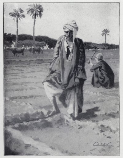 गिजेह, मिस्र (लिथो) में पैर से पानी पिलाना द्वारा हेनरी एंड्रयू हार्पर