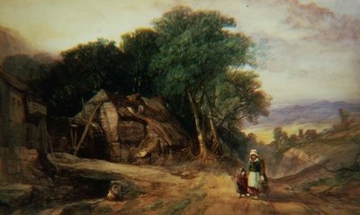डार्टमूर की सीमाओं पर, c.1840 (कागज पर पानी के रंग का) द्वारा हेनरी ब्राइट