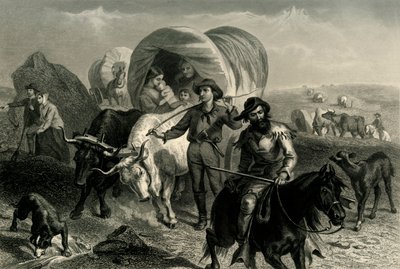 मैदानों को पार करने वाले प्रवासी, c1869, 1874। द्वारा हेनरी ब्रायन हॉल जूनियर