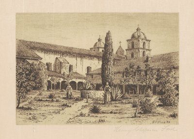 गार्डन, मिशन सांता बारबरा, 1888। द्वारा हेनरी चैपमैन फोर्ड