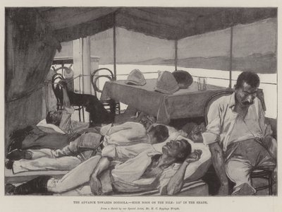 डोंगोला की ओर अग्रिम, नील नदी पर उच्च दोपहर, शेड में 115 ° द्वारा हेनरी चार्ल्स सेपिंग्स राइट