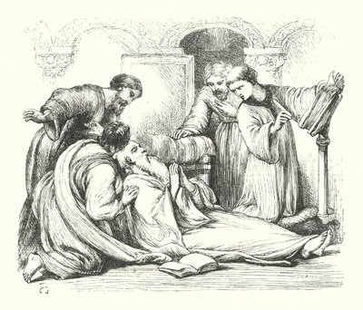 आदरणीय बेडे की मृत्यु (उत्कीर्णन) द्वारा हेनरी कर्टनी (बाद) सेलस