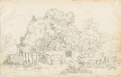 Yoxall - पुराना फार्म हाउस: पेंसिल ड्राइंग, nd [c 1815] द्वारा हेनरी कर्जन ऑलपोर्ट