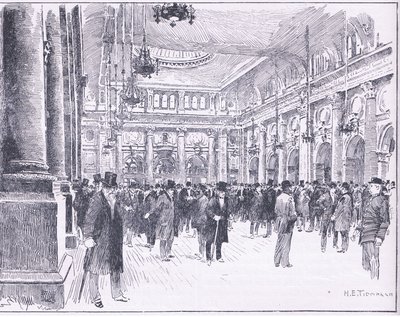 मैनचेस्टर में रॉयल एक्सचेंज के अंदर, 1900 के इंग्लैंड के कैसल्स हिस्ट्री से चित्रण द्वारा हेनरी एडवर्ड Tidmarsh