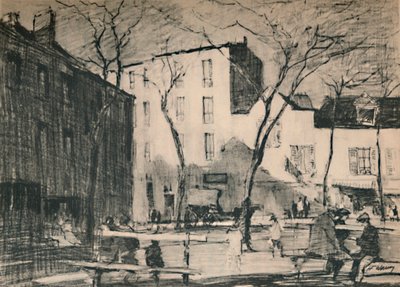 ला प्लेस डु टर्ट्रे एक अछूता गाँव वर्ग।, c1927, 1927 द्वारा हेनरी फ्रैंक्स वारिंग