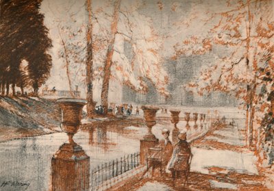 लक्समबर्ग पेरिस पेड़ों और बच्चों से प्यार करता है।, c1927, 1927 द्वारा हेनरी फ्रैंक्स वारिंग