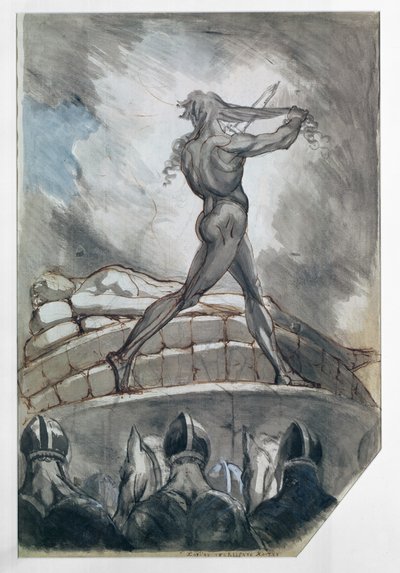 पेट्रिलस, 1800-5 (कागज पर पेन और इंक वॉश) के लिए अपने बालों का त्याग द्वारा जोहान हेनरिक फुसली
