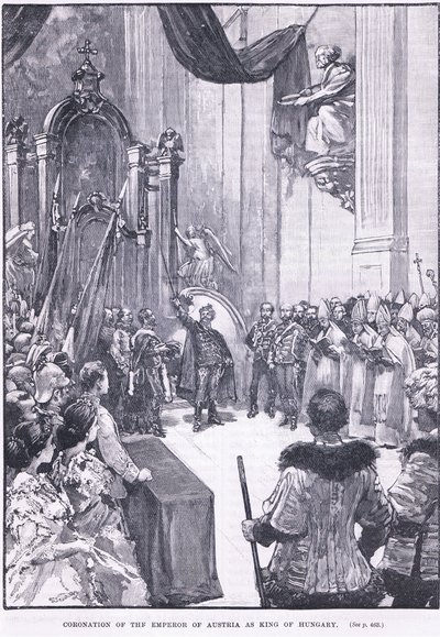 1868 ई। के राजा के रूप में ऑस्ट्रिया के सम्राट का राज्याभिषेक द्वारा हेनरी मैरियट पगेट