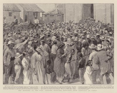 युद्ध की भयावहता, कैनी में सैंटियागो के भूखे शरणार्थियों को खिलाती है द्वारा Henry Marriott Paget