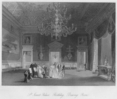 सेंट जेम्‍स पैलेस। जन्मदिन। ड्राइंग रूम, c1841 द्वारा हेनरी मेलविल