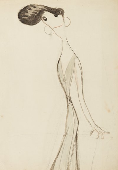 इरेने वनब्रुघ, संगीत हॉल स्टेज की श्रृंखला के लिए अध्ययन, c.1908 (कागज पर wc) द्वारा हेनरी ओस्पोवेट