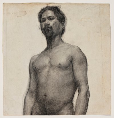 एक काले आदमी का अध्ययन। c.1891 (चारकोल और पेस्टल क्रीम पेपर पर) द्वारा हेनरी ओसावा टेनर