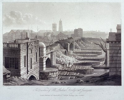 लंदन ब्रिज पुराना, लंदन, 1832 द्वारा हेनरी पाइल