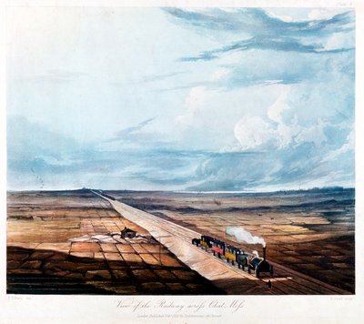 ट्रेन क्रॉसिंग चैट मॉस, लंकाशायर, 1831 द्वारा हेनरी पाइल
