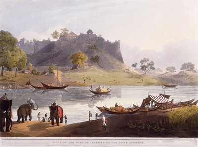 1824 में गोमती नदी पर जुआनपोर में बंदरगाह के खंडहर द्वारा हेनरी साल्ट