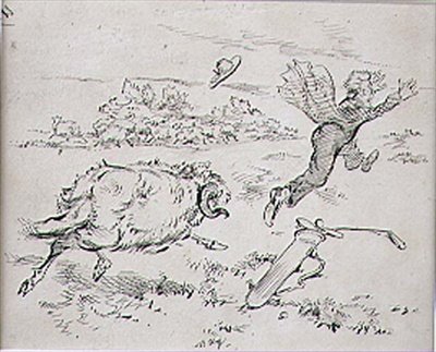 द डिस्टर्ब्ड गोल्फर, 'ग्राफिक' पत्रिका, पब से चित्रण। c.1870 (लिथो) द्वारा हेनरी सैंडरिकॉक