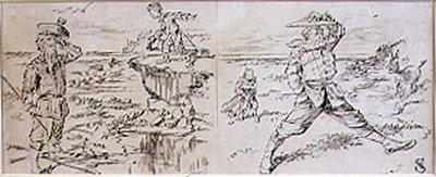 अधीर गोल्फर, 'ग्राफिक' पत्रिका, पब से चित्रण। c.1870 (लिथो) द्वारा हेनरी सैंडरिकॉक