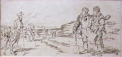 गोल्फर्स द्वारा परेशान रोडमेन, 'ग्राफिक' पत्रिका, पब से चित्रण। c.1870 (लिथो) द्वारा हेनरी सैंडरिकॉक