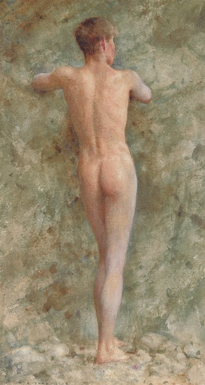एक स्थायी पुरुष नग्न, 1914 द्वारा Henry Scott Tuke