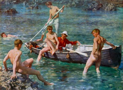 रूबी, गोल्ड और मैलाकाइट, 1902, 1912। द्वारा Henry Scott Tuke