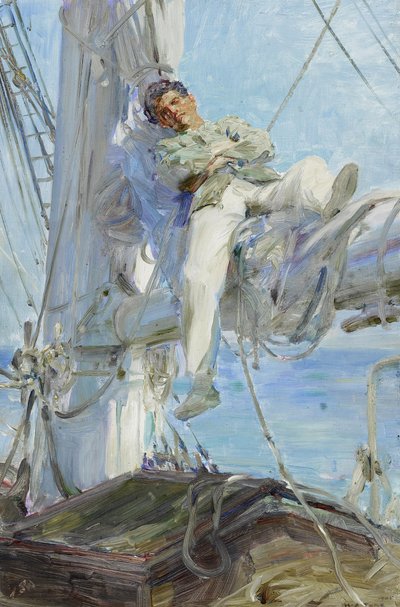 स्लीपिंग सेलर, फालमाउथ 1905 (कैनवास पर तेल) द्वारा Henry Scott Tuke