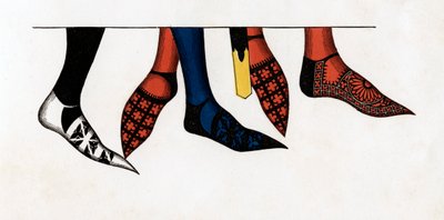 एडवर्ड III, 1312-1377, 1840 के दरबार में राजकुमारों द्वारा पहनी जाने वाली नली और जूते। द्वारा हेनरी शॉ