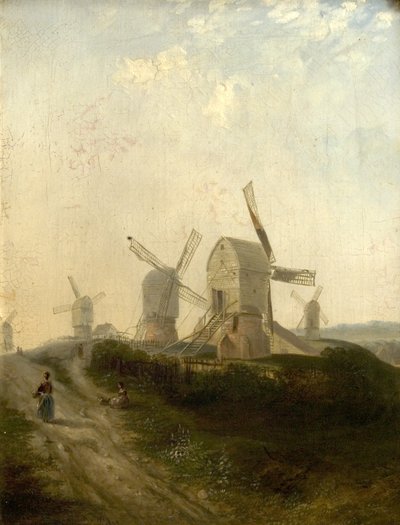 नॉटिंघम फ़ॉरेस्ट, 1847 पर विंडमिल्स द्वारा हेनरी स्माइथ