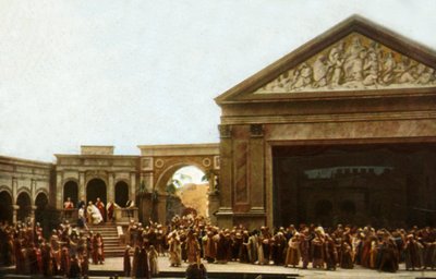 ओबेरमर्गगौ पैशन प्ले, 1922 में मंच पर मौजूद खिलाड़ी। द्वारा हेनरी ट्रुट