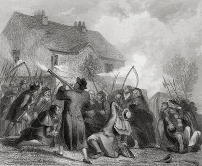 1848 में, थॉमस राइट द्वारा &39;द हिस्ट्री ऑफ आयरलैंड&39; से, बैलिंरिंग, काउंटी टिप्पररी, आयरलैंड में स्मिथ ओ&39;ब्रायन के तहत लोगों पर पुलिस द्वारा हमला द्वारा हेनरी वारेन