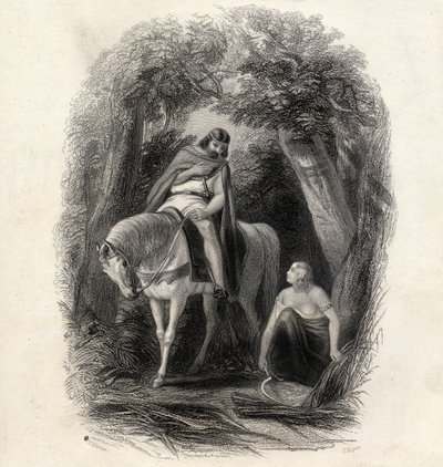 किंग कोरमैक (d.1138) और फेयर ईथने, जे.रोगर्स द्वारा उत्कीर्ण, &39;द हिस्ट्री ऑफ आयरलैंड&39; टी। राइट, 1855 द्वारा हेनरी वारेन
