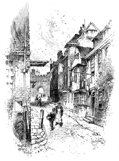 हेनरी VIIIs गेटवे, विंडसर कैसल, c1888। द्वारा हरबर्ट आर्थर