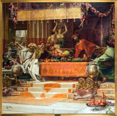 L'epee de Damocles - The Sword of Damocles par Gandy, Herbert (1857-1934)। कैनवास पर तेल, आकार: 167x167, निजी संग्रह द्वारा हरबर्ट गैंडी