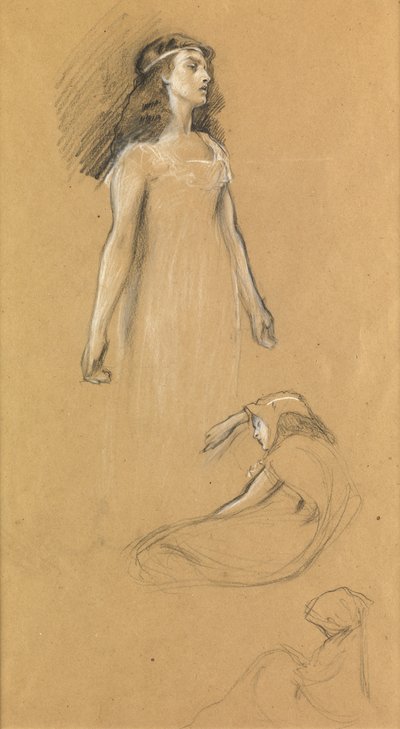"ट्रिस्टाराम एंड यसॉल्ट" के लिए अध्ययन, c.1901 द्वारा हर्बर्ट जेम्स ड्रेपर
