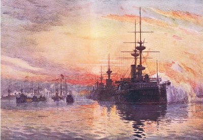 क्वीन विक्टोरियास ने अंतिम यात्रा 1901 फरवरी 1 को, इंग्लैंड के कैसल्स हिस्ट्री, 1900 से चित्रण द्वारा हरबर्ट केर रूके
