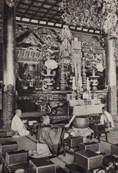 1920 के दशक में जापान: ओमोरी, इकेगामी मंदिर (बौद्ध) (बी/डब्ल्यू फोटो) द्वारा हर्बर्ट पोंटिंग