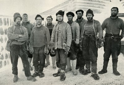 13 अप्रैल 1911, 1313 को केप इवांस में उनकी वापसी पर डिपो बिछाने और पश्चिमी दलों। द्वारा हर्बर्ट पोंटिंग