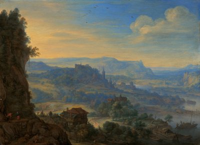 काल्पनिक नदी परिदृश्य, 1670। द्वारा हरमन सॉफ्टलेवेन द यंगर