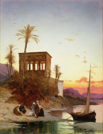 नदी द्वारा कैम्प फायर, ट्रोजन के कियोस्क, c.1880 द्वारा हरमन डेविड सोलोमन कोरोडी